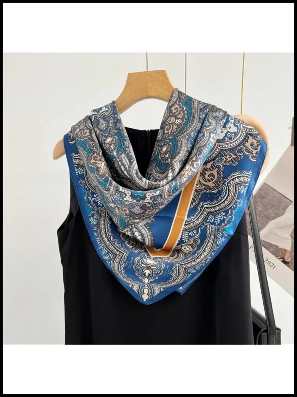 100% Pure Mulberry Silk Scarf 35x35 Large Square Lightweight Headscarf Hair